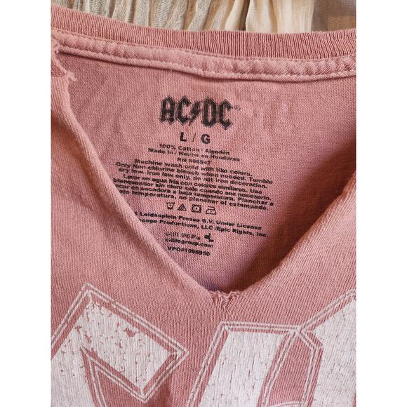 AC DC Crop Graphic Tee Shirt Tour Merch - Picture 2 of 2